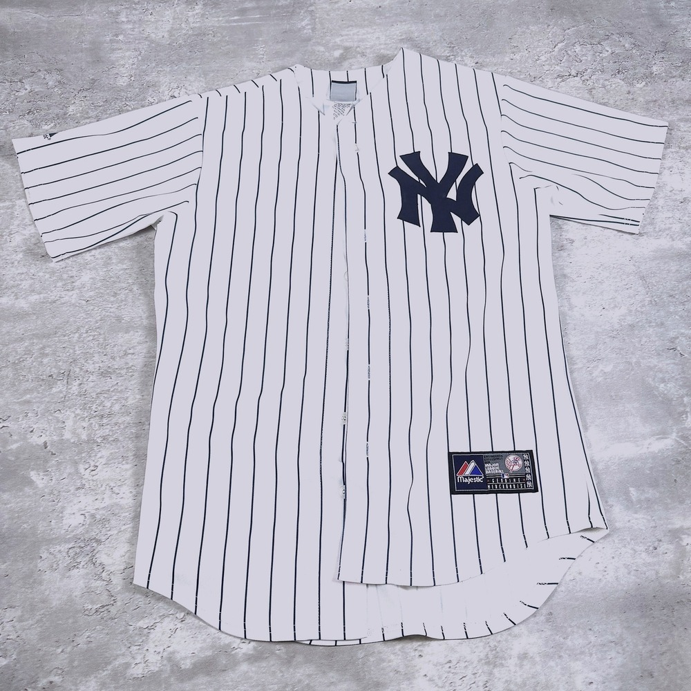 Majestic New York Yankees Rodriguez 13 Jersey Small White Pinstripe Y2K
